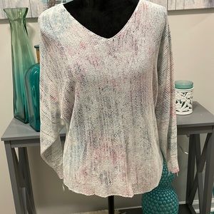 3/4 sleeve light weight muted tie dye sweater